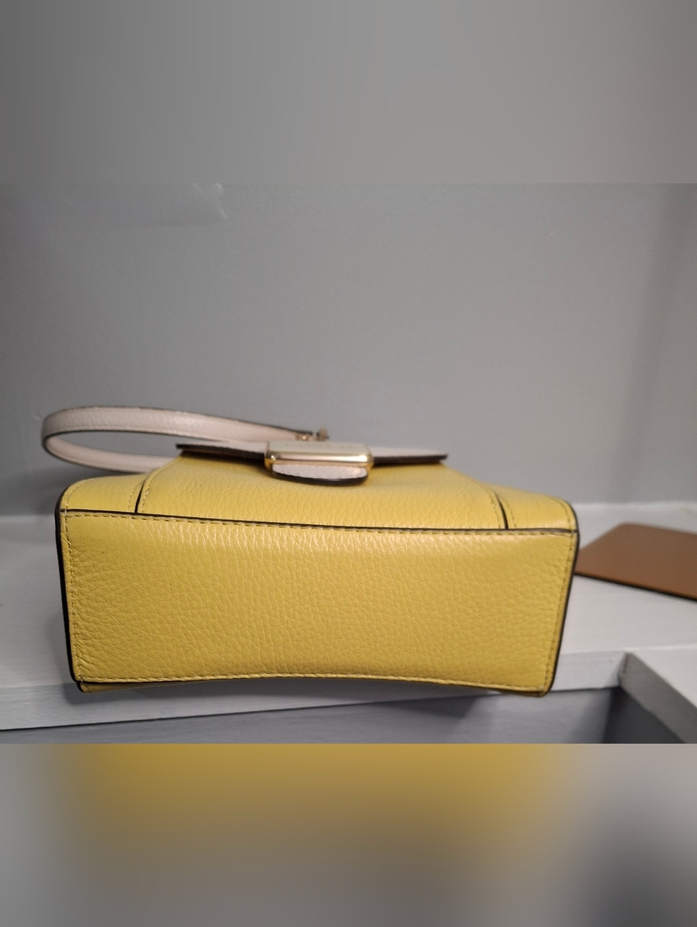 Coach Mini Crossbody In Colorblock Retro Yellow/ Chalk EUC - Picture 4 of 6